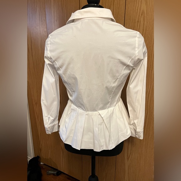 Carolina Herrera White Cotton Blouse with Peplum waist - Picture 3 of 5